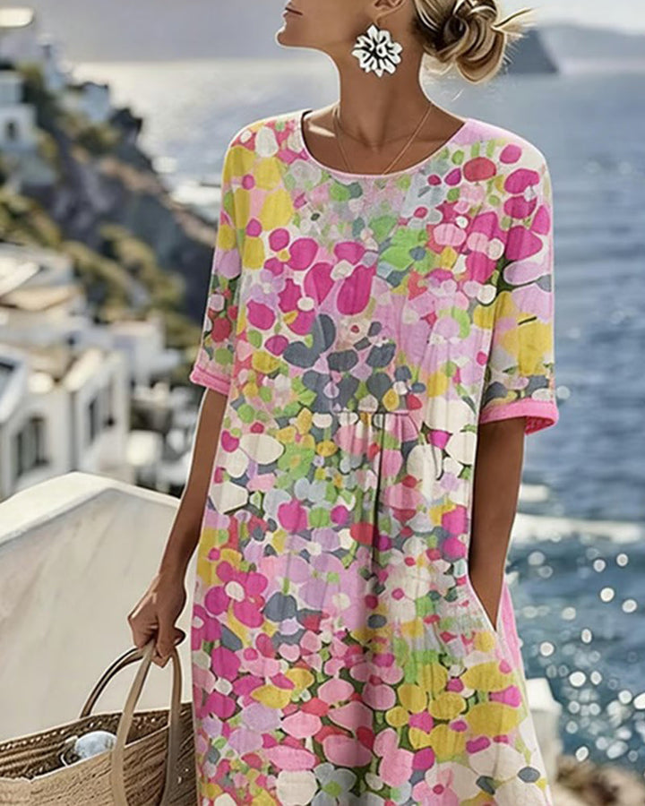 Elena | Loose, lightweight floral midi dress