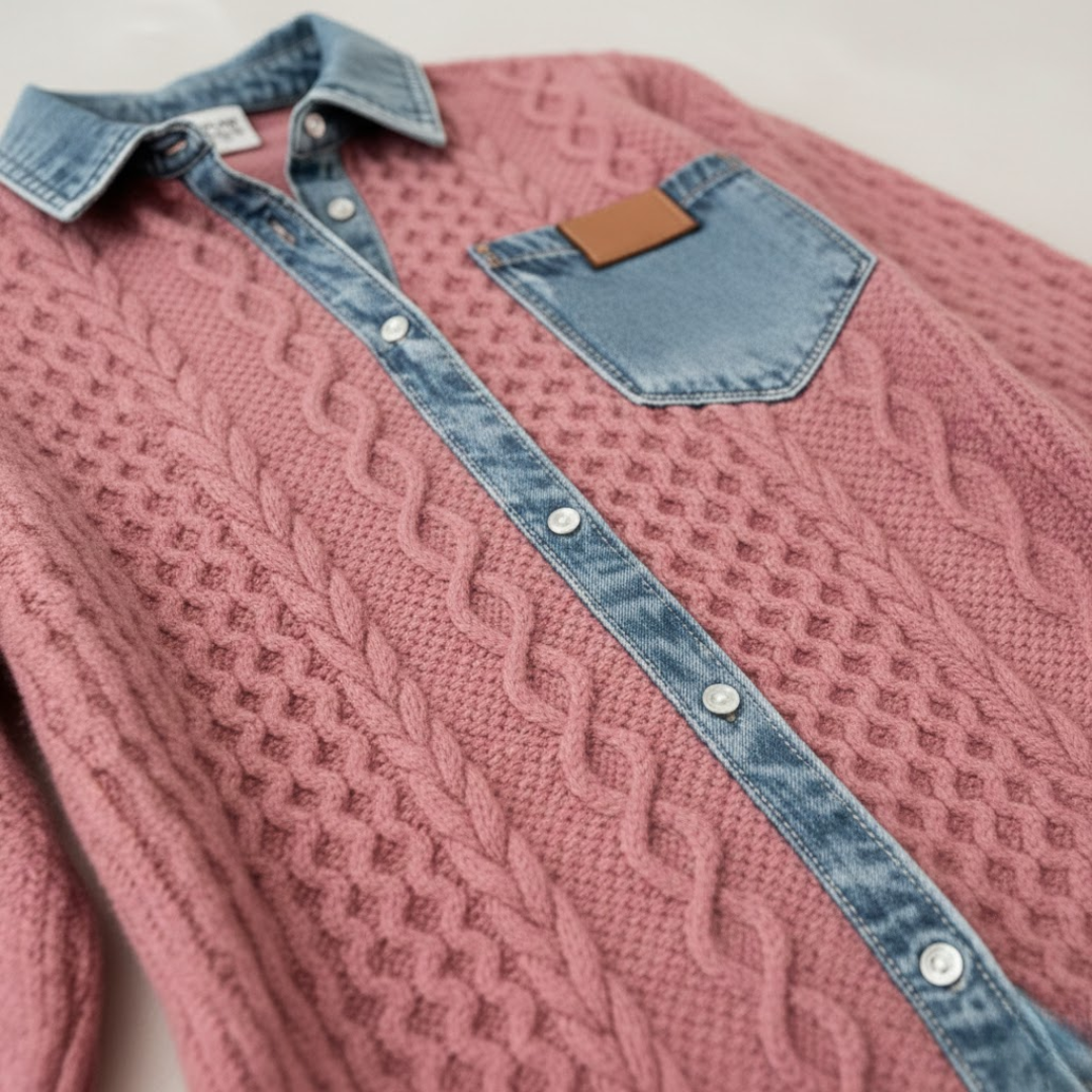 Simone™ | Denim Patchwork Shirt