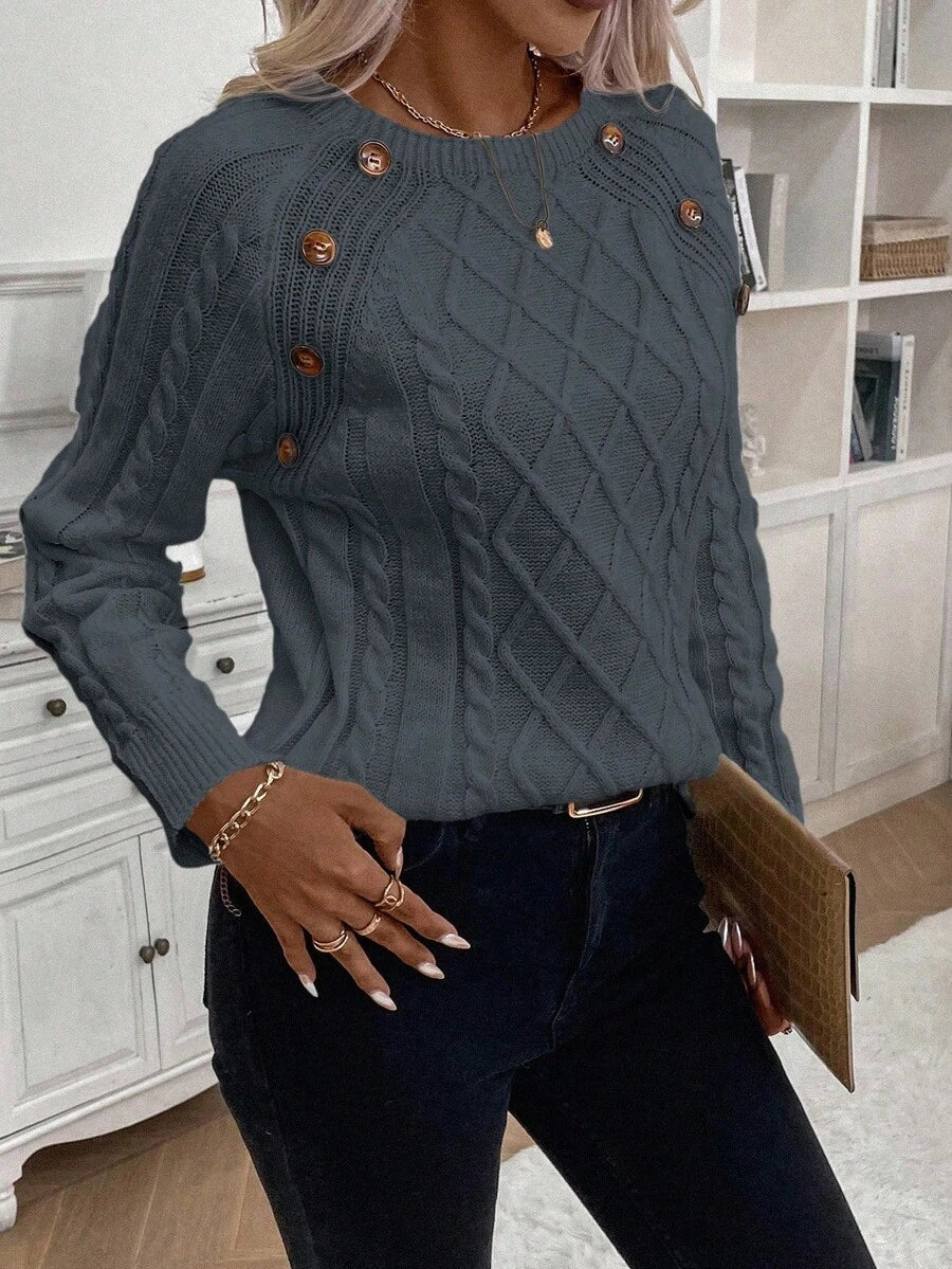 Ivory™ – Button Jumper for Effortless Everyday Elegance
