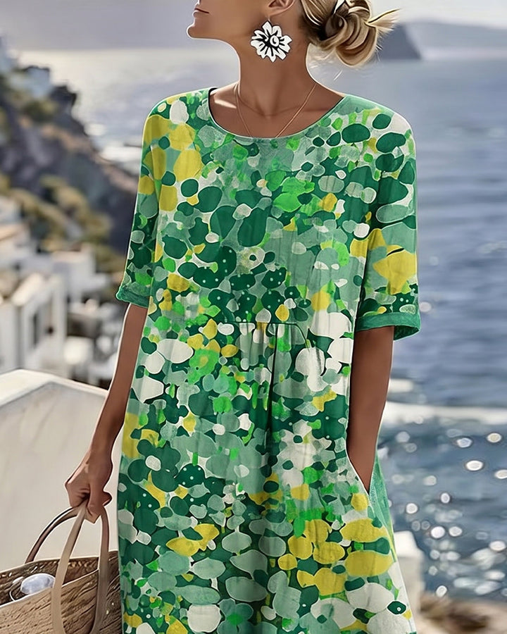 Elena | Loose, lightweight floral midi dress
