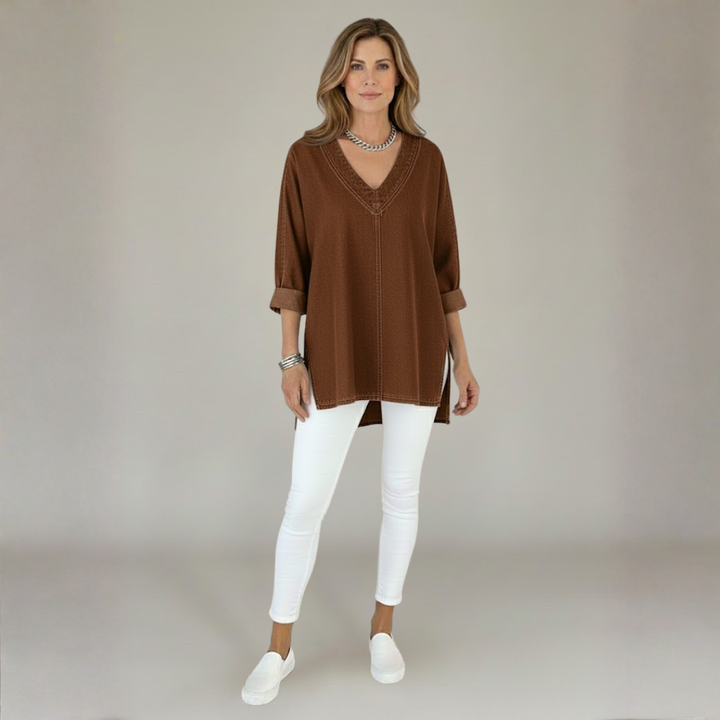 Women's Casual Washed Denim Cotton Top