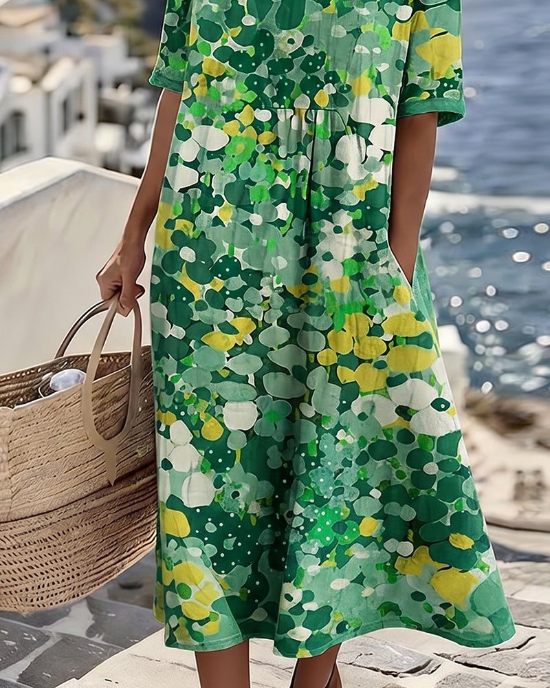 Elena | Loose, lightweight floral midi dress