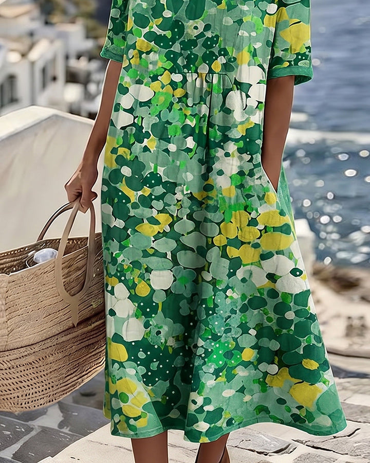Elena | Loose, lightweight floral midi dress