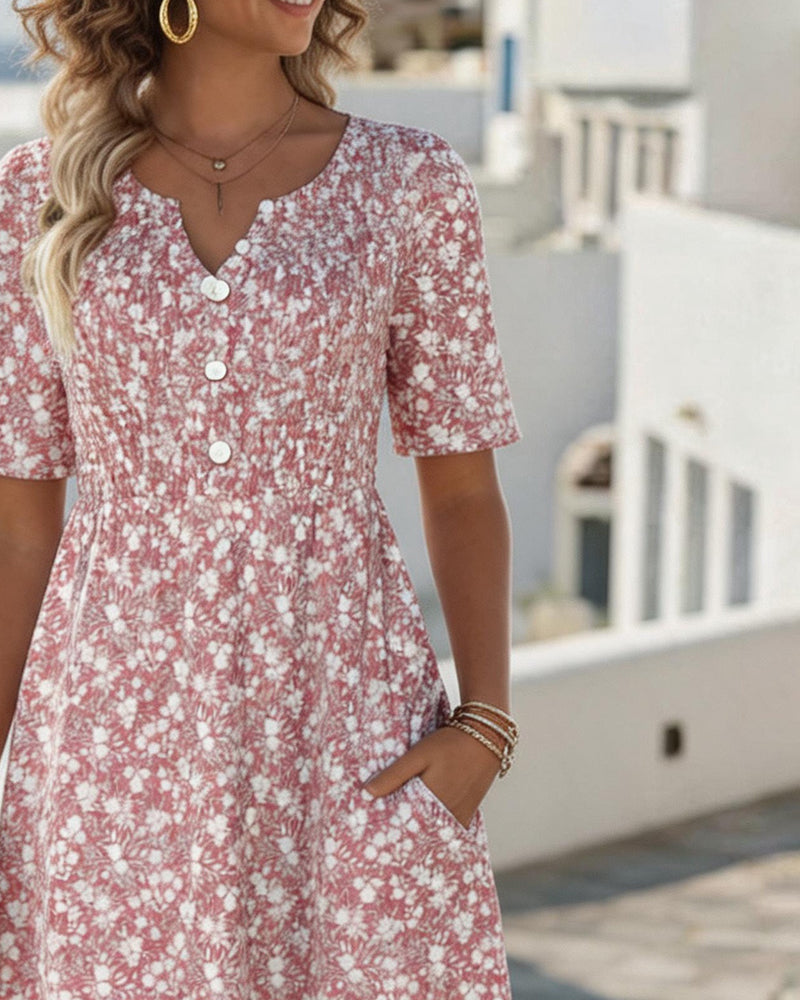 Carmen | Loose, lightweight floral midi dress