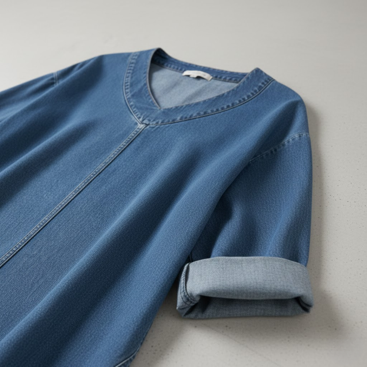 Women's Casual Washed Denim Cotton Top