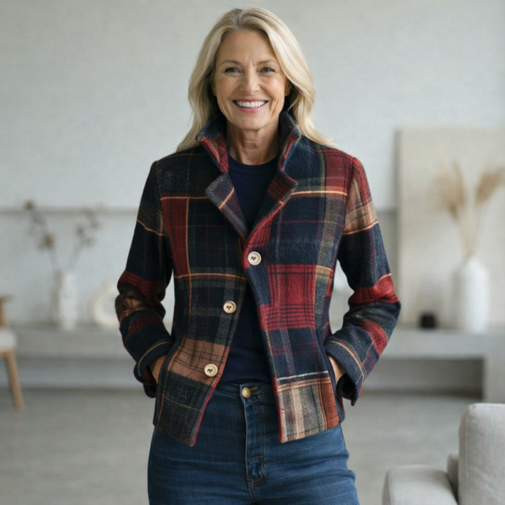 NATALIE – Plaid Mid-Season Coat