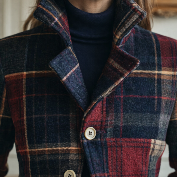NATALIE – Plaid Mid-Season Coat