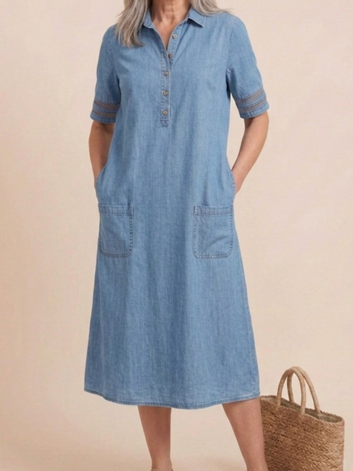 Brittany | Figure Flattering Denim Dress