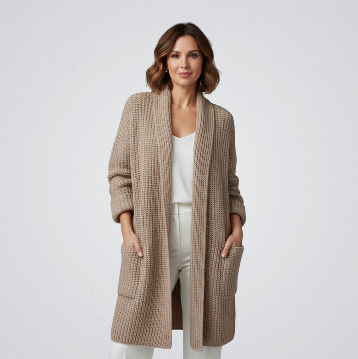 Kiandra - Knitted Wool Cardigan With Pockets