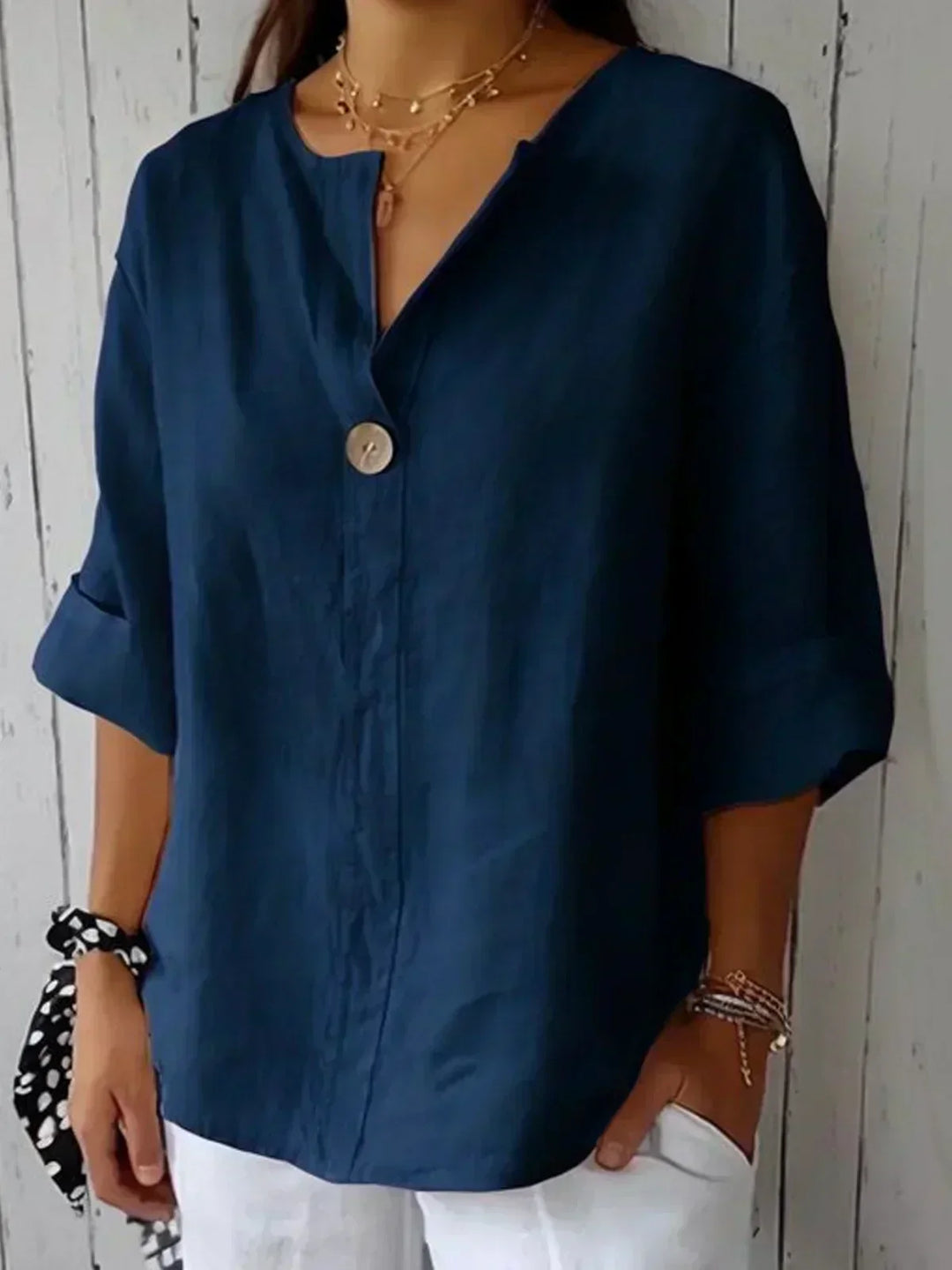 Aria | Casual Short Sleeve V-Neck Blouse