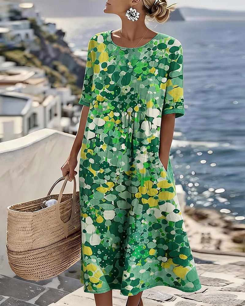 Elena | Loose, lightweight floral midi dress