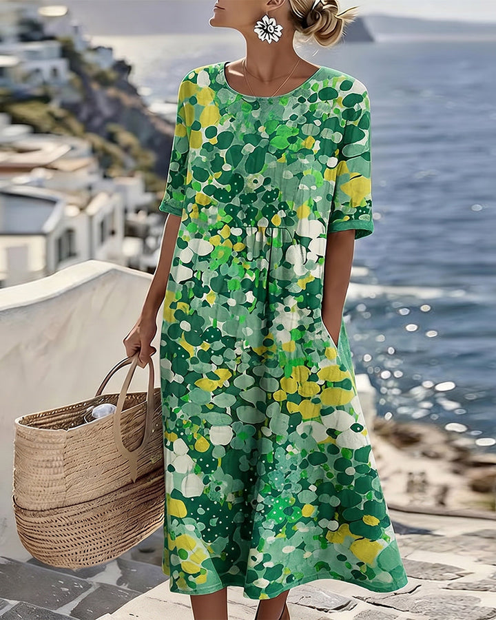 Elena | Loose, lightweight floral midi dress