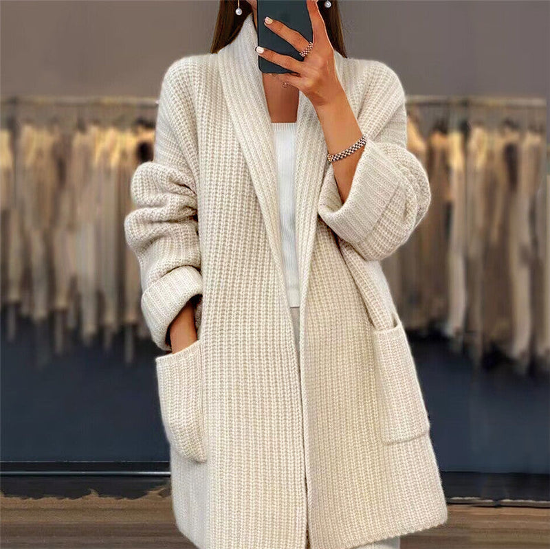 Kiandra - Knitted Wool Cardigan With Pockets