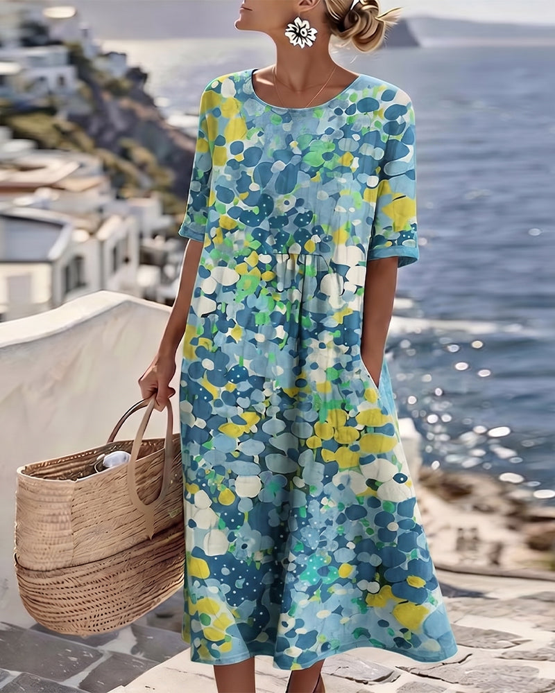 Elena | Loose, lightweight floral midi dress
