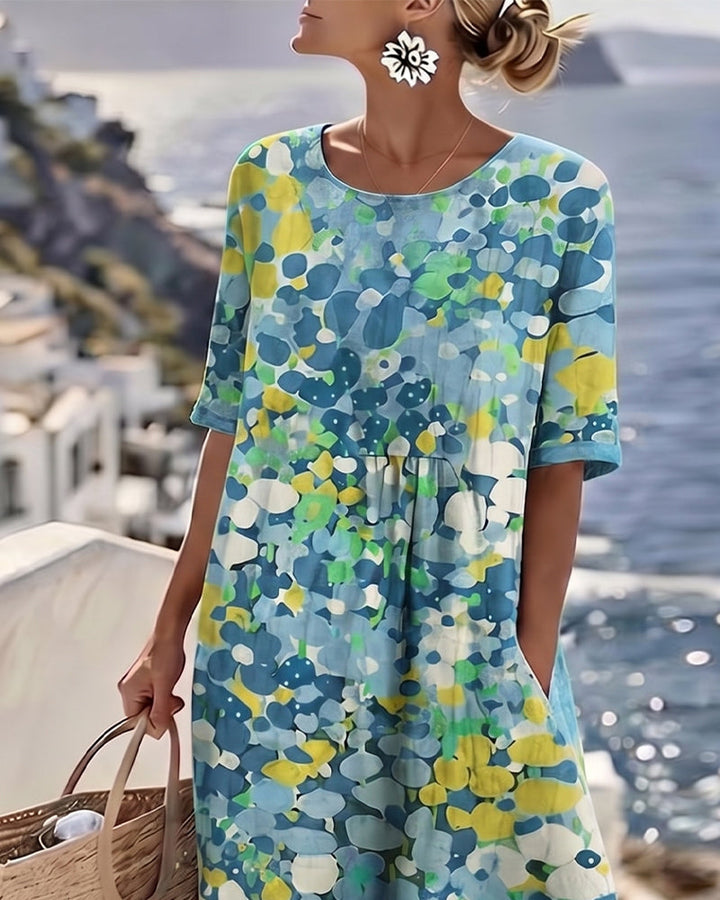 Elena | Loose, lightweight floral midi dress