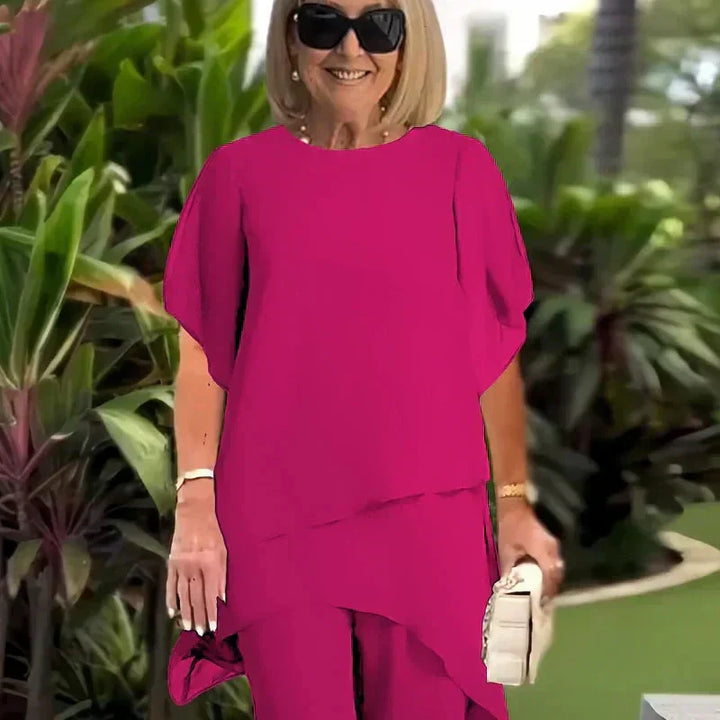 Delphina | Draped Top with Palazzo Pants