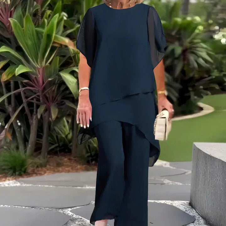Delphina | Draped Top with Palazzo Pants
